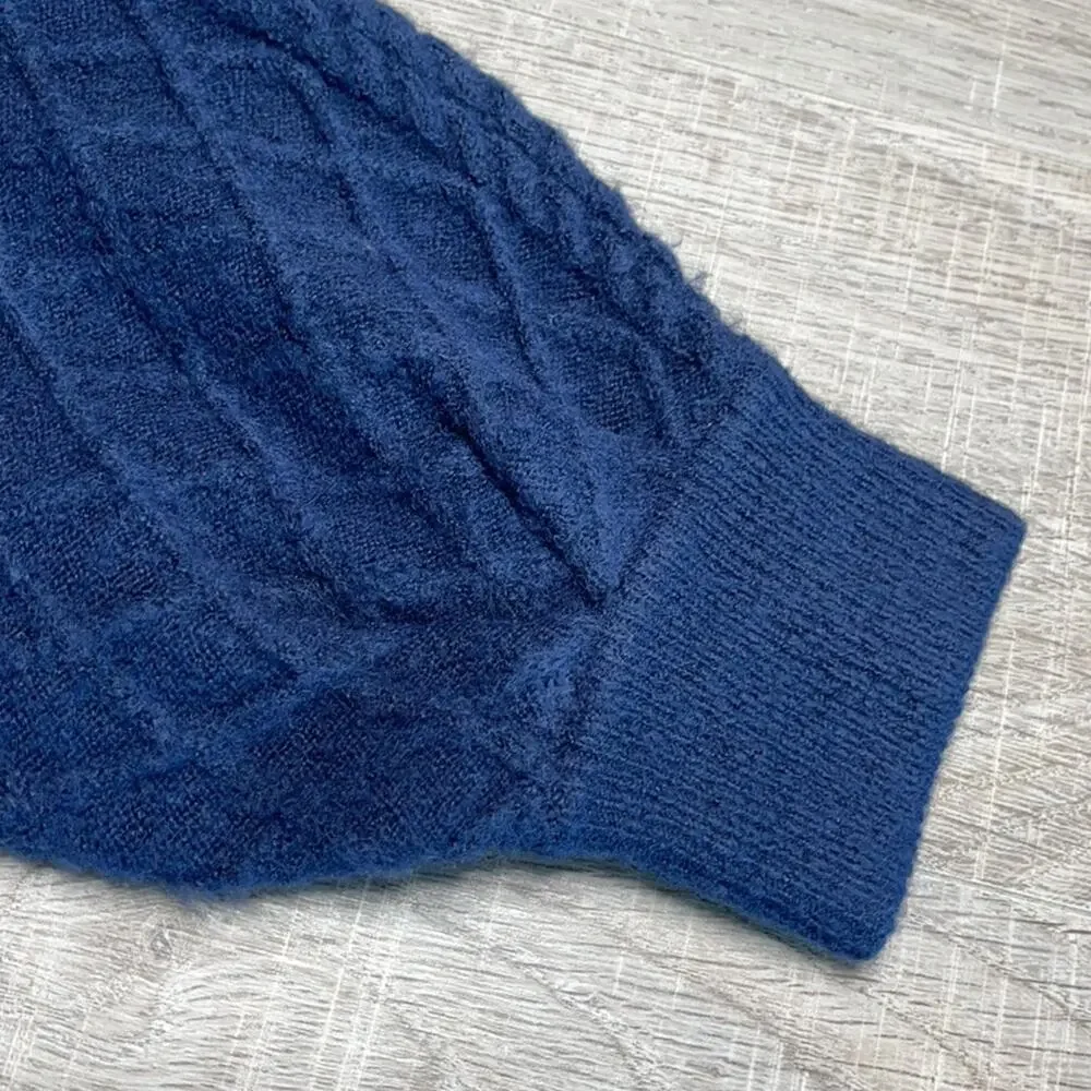 Caslon Women's Dark Blue Long Sleeve Mock Turtleneck Sweater Size Large